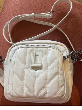 Karl Lagerfeld White Quilted Mini Lafayette oww Crossbody Bag